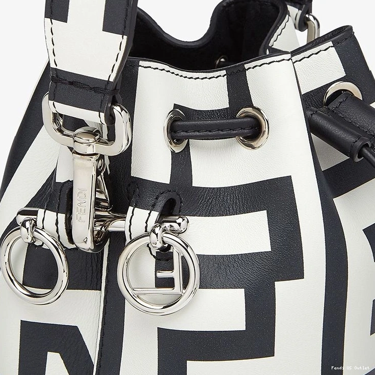 Affordable HOT Bucket Leather Bag Black Tresor In Mini Capsule White Mon Fendi Fendi Roma 0710
